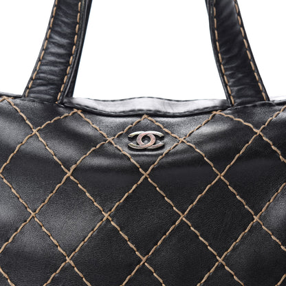 Chanel Calfskin Wild Stitch Top Handle Bag Black 15 of 15