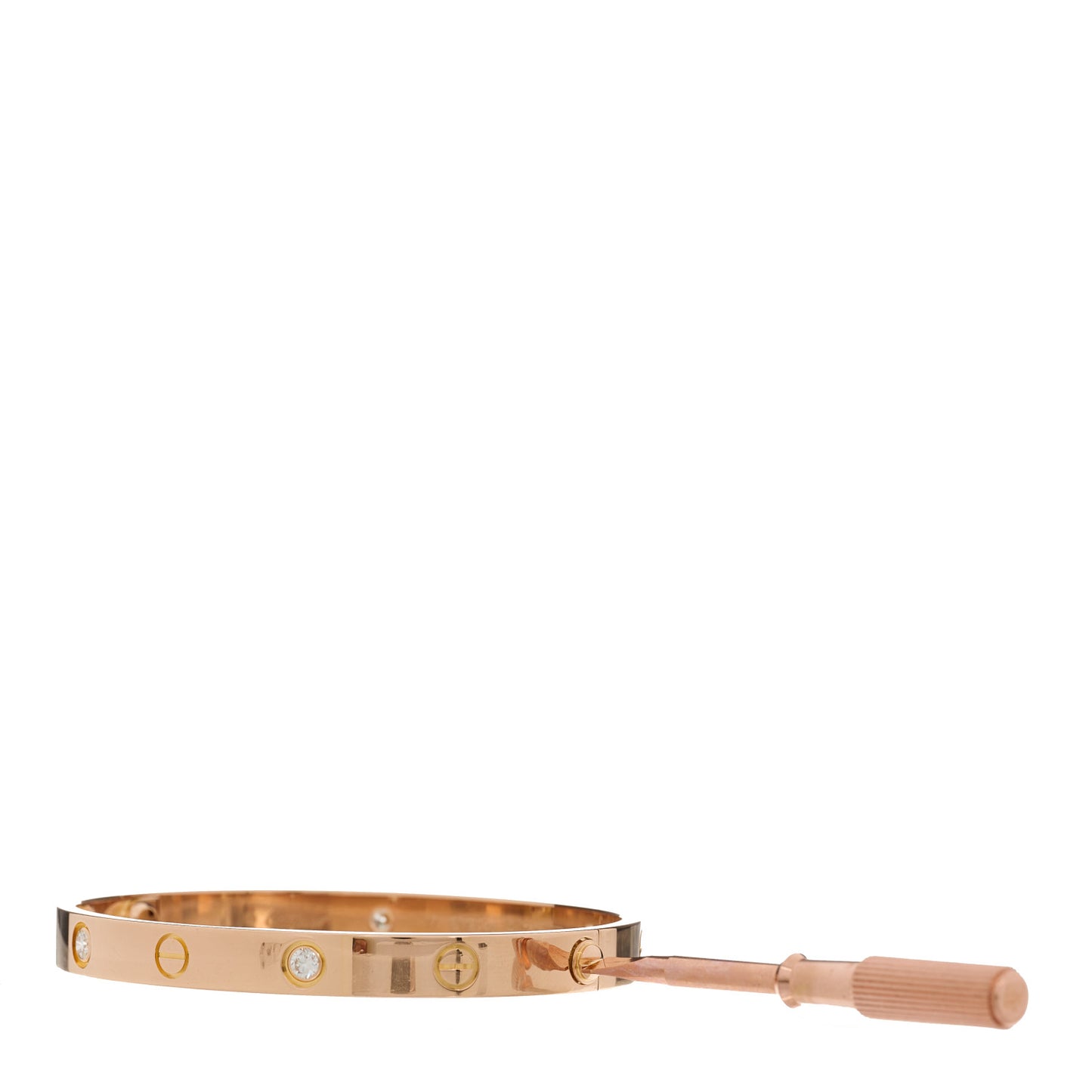 18K Pink Gold 4 Diamond LOVE Bracelet 17
