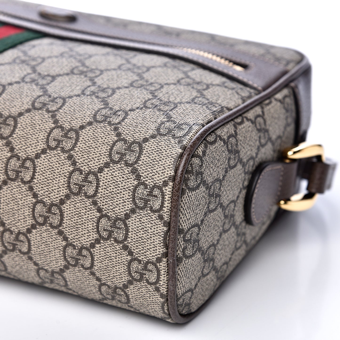GG Supreme Monogram Web Small Ophidia Shoulder Bag Brown