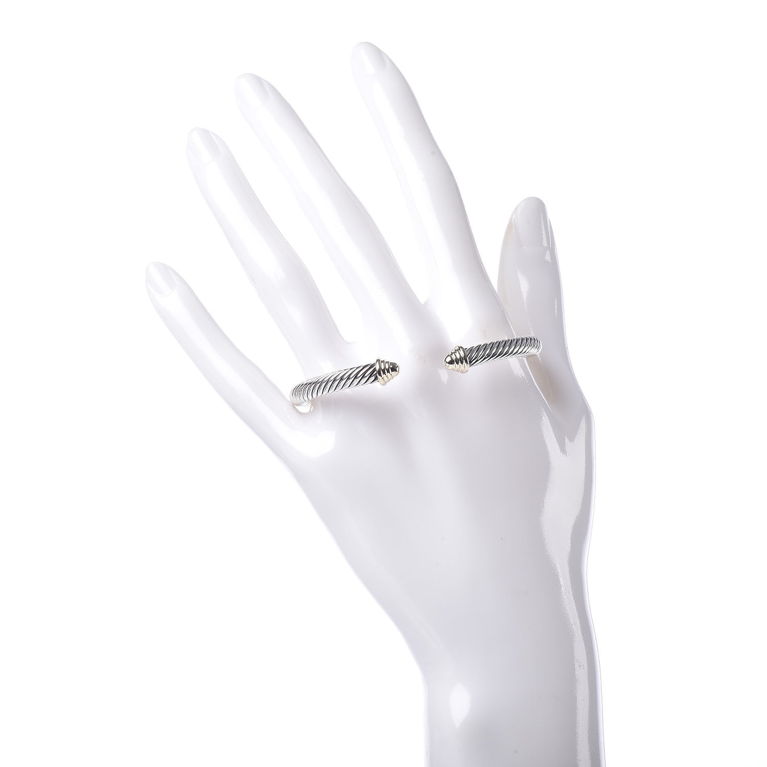 David Yurman Sterling Silver 14K Yellow Gold 5mm Cable Classics Bracelet 2 of 4