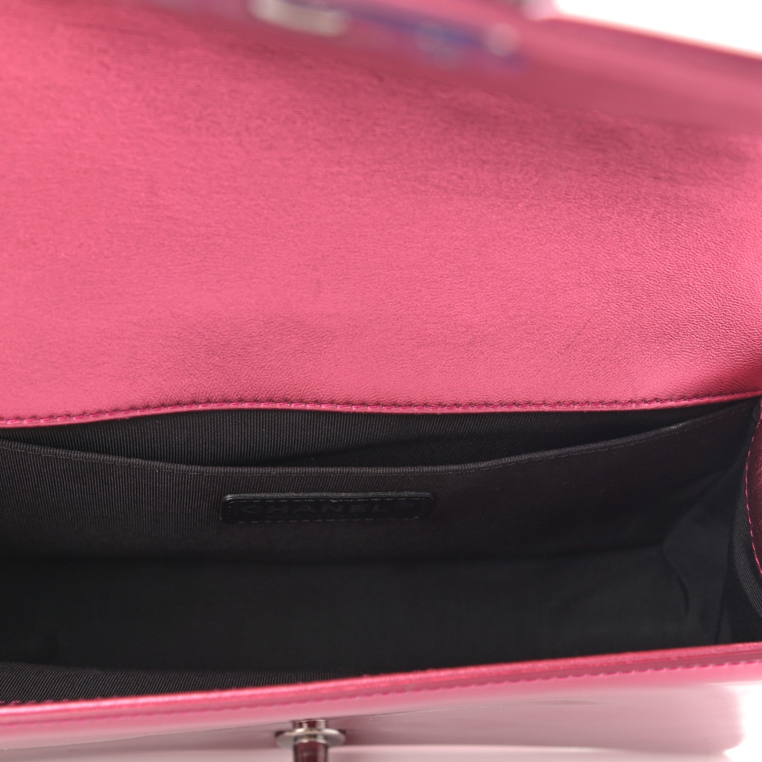 Chanel Metallic Patent Calfskin Quilted Medium Boy Flap Pink 5 of 14