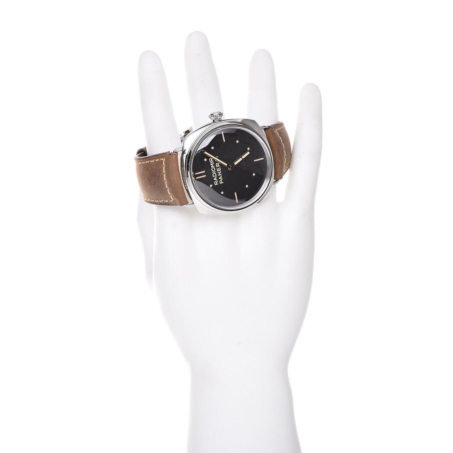 Stainless Steel Calfskin 47mm Radiomir S.L.C Manual Winding Watch Black PAM00425