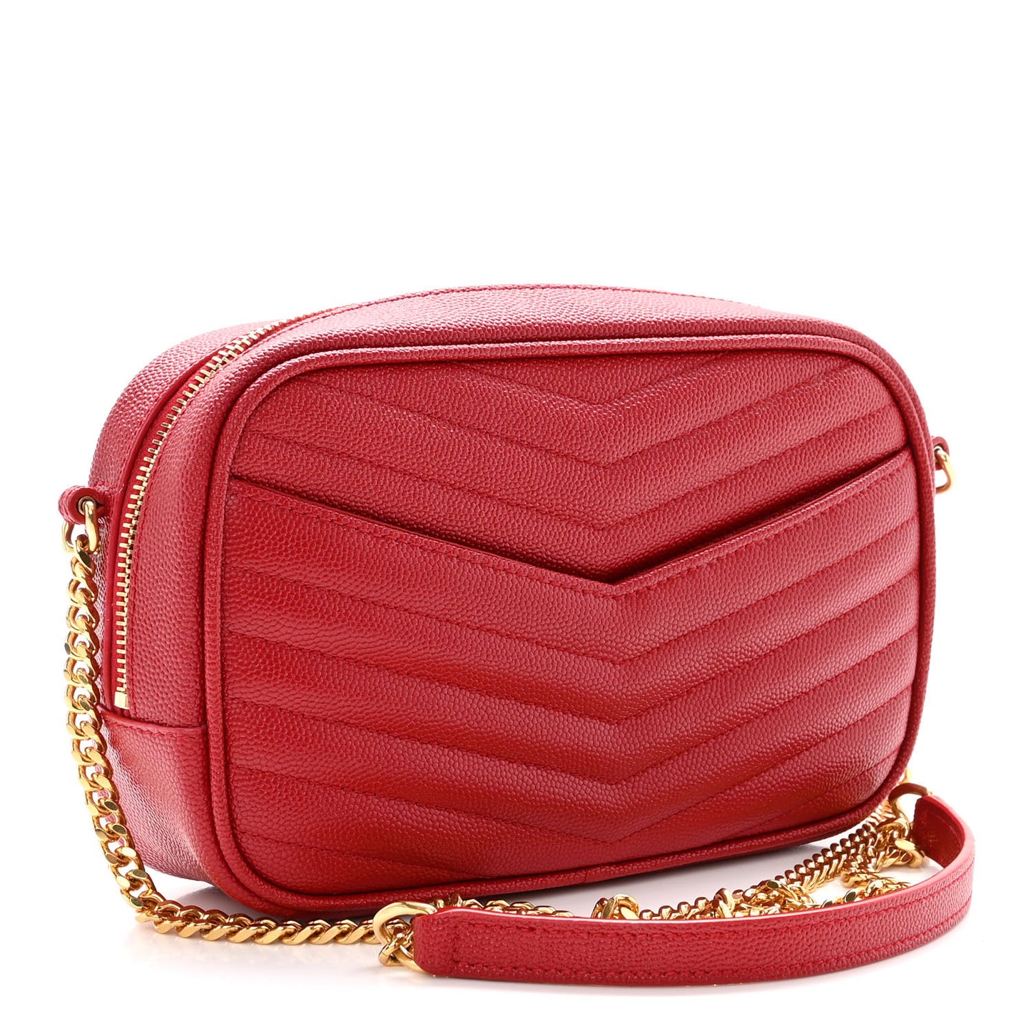 Grain De Poudre Matelasse Monogram Mini Lou Camera Bag Eros Red