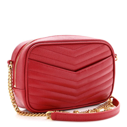 Saint Laurent Grain De Poudre Matelasse Monogram Mini Lou Camera Bag Eros Red 3 of 10