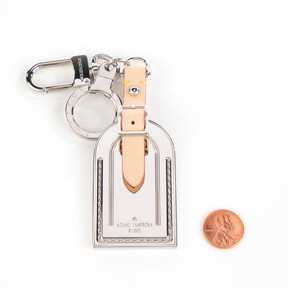 Louis Vuitton Metal Luggage Tag Key Holder Silver 2 of 6