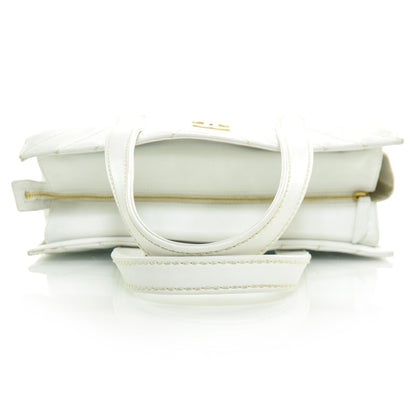 Chanel Lambskin Chevron Tote White 5 of 9