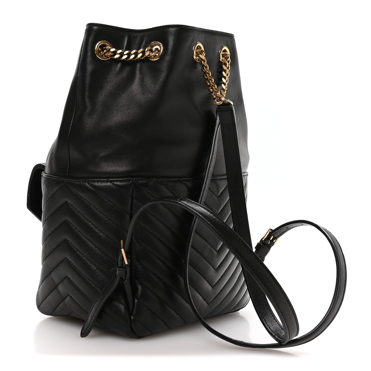 Lambskin Matelasse Monogram Joe Backpack Black