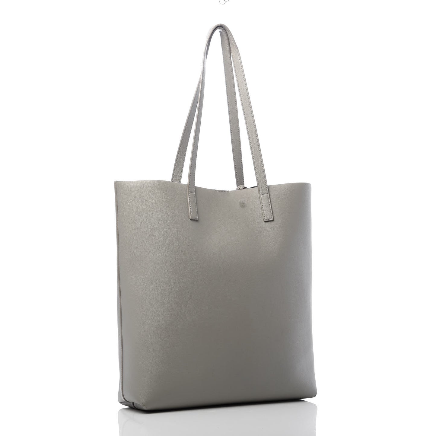 Calfskin Medium Shopping Tote Light Gray