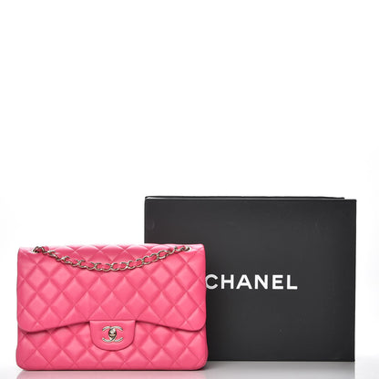 Chanel Lambskin Quilted Jumbo Double Flap Fuchsia 8 of 8