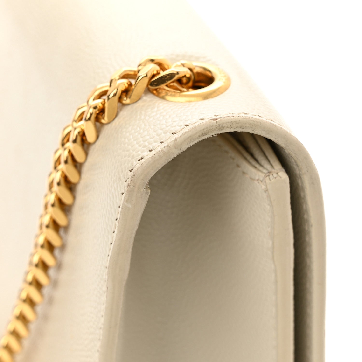 Saint Laurent Grain De Poudre Small Monogram Kate Satchel Blanc Vintage 16 of 16