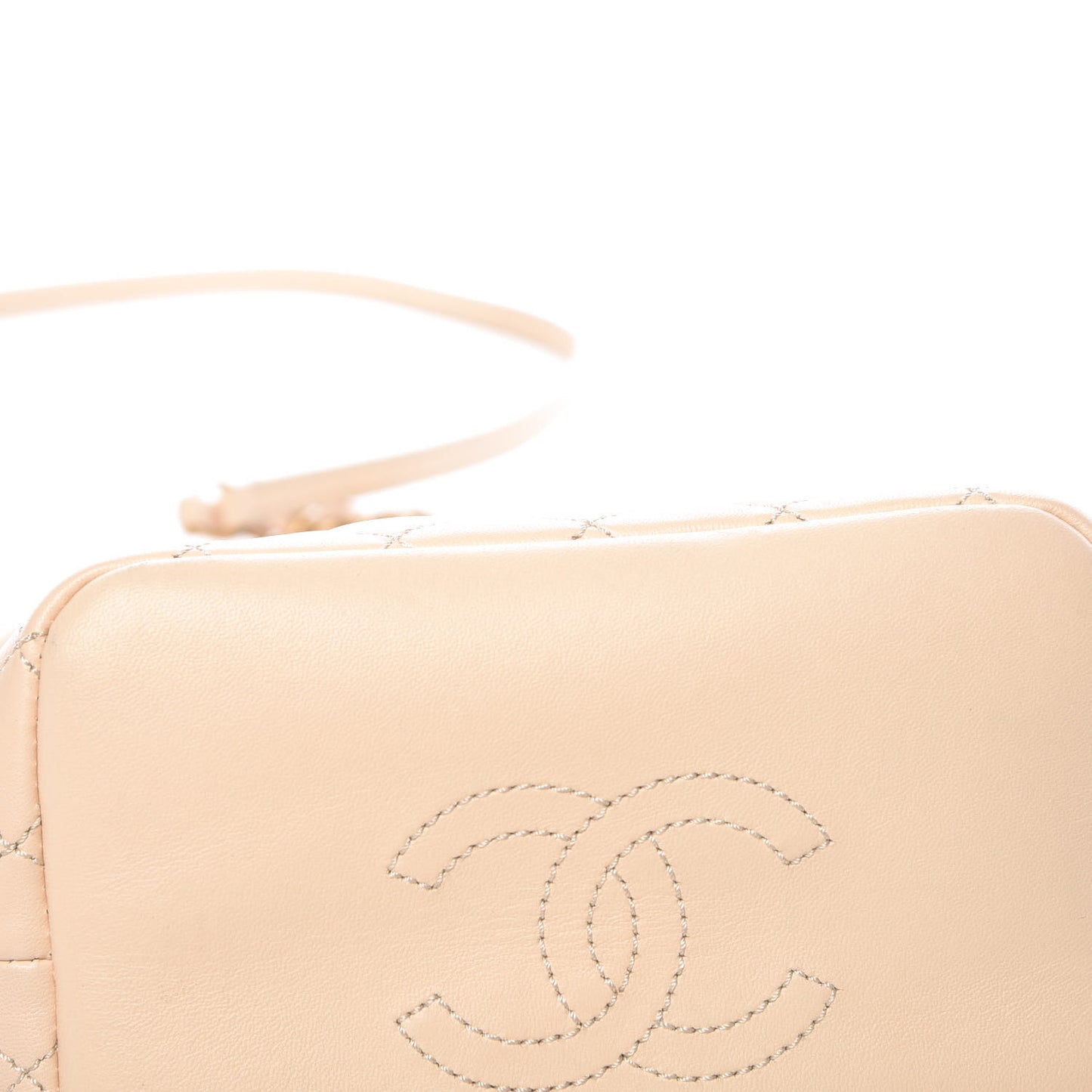 Lambskin Quilted Hobo Beige