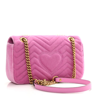 Gucci Velvet Matelasse Marquise Crystals Embroidered Small GG Marmont Shoulder Bag Malva 3 of 10