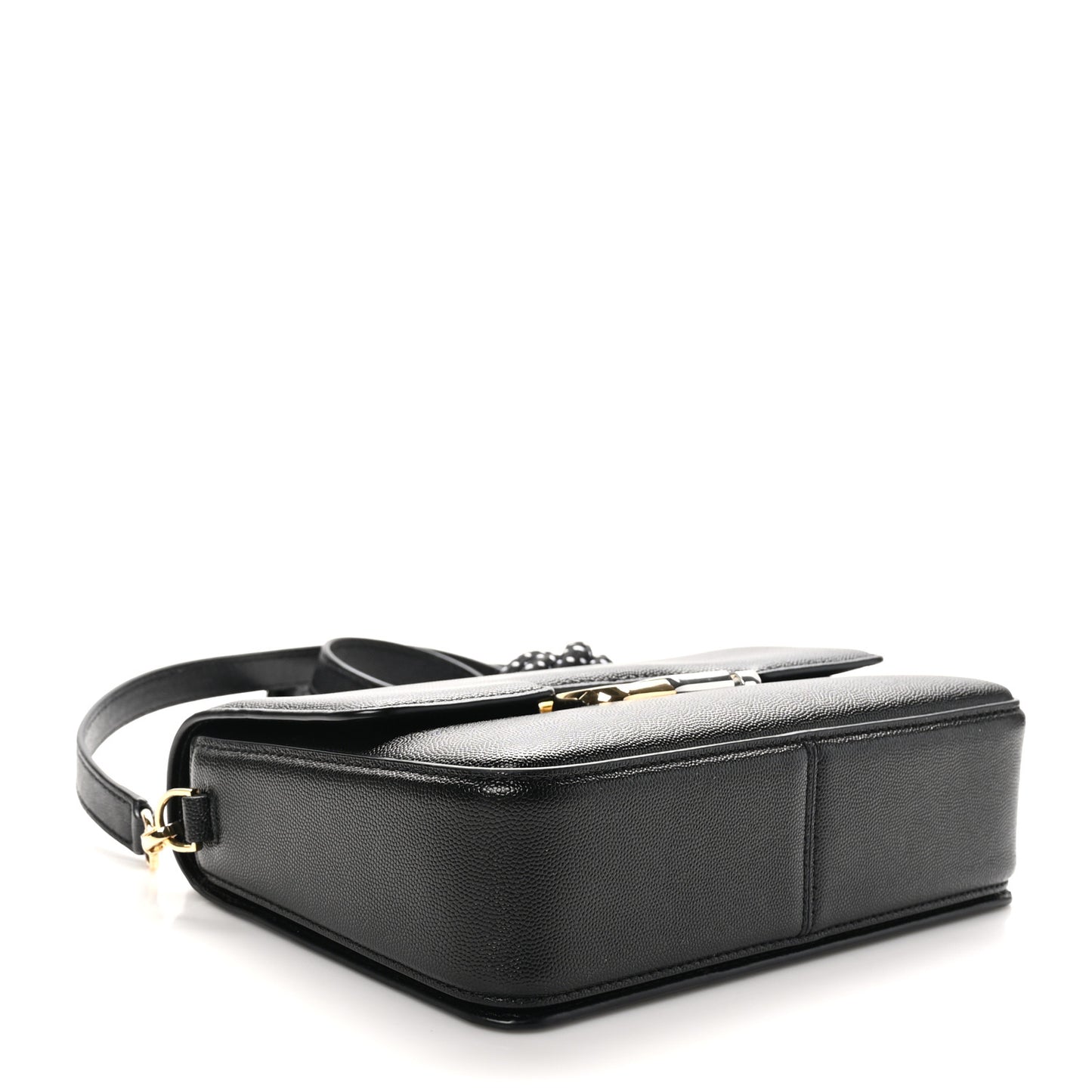 Textured Calfskin The J Link Shoulder Bag Black White