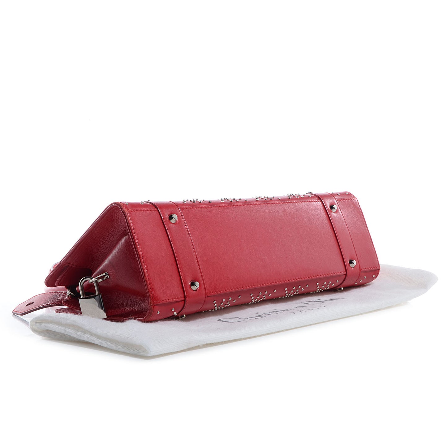 Lambskin Cannage Studded East West Lady Dior Red