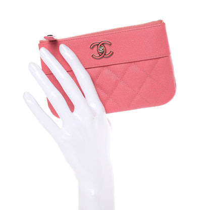 Chanel Caviar Quilted Small Vintage Mademoiselle Cosmetic Case Pink 2 of 8