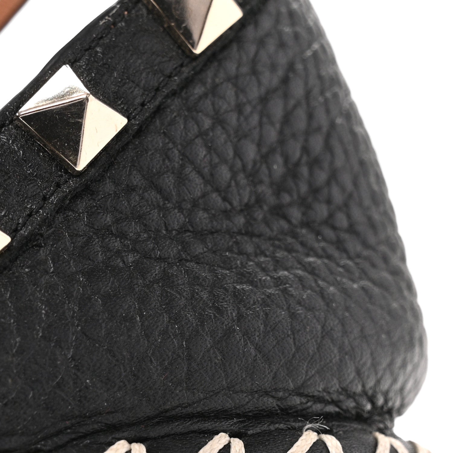 Valentino Garavani Grained Calfskin Rockstud Ankle Wrap Espadrille 20mm Flats 39 Black Light Cuir Natural 11 of 14