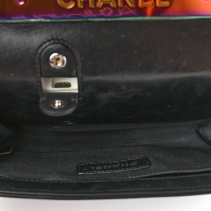 Chanel Lambskin LED Iridescent Metal Medium Boy Flap Black Multicolor 5 of 13