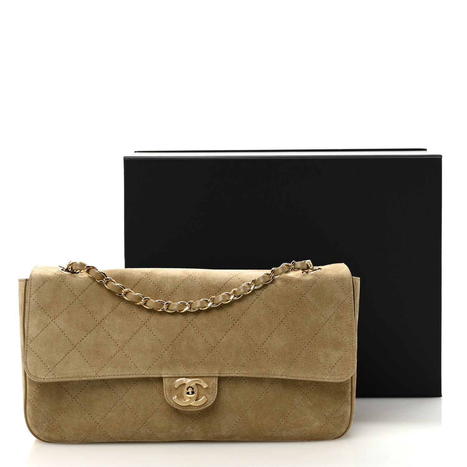 Chanel Suede Calfskin Small Souplissimo Maxi Flap Dark Beige 19 of 21