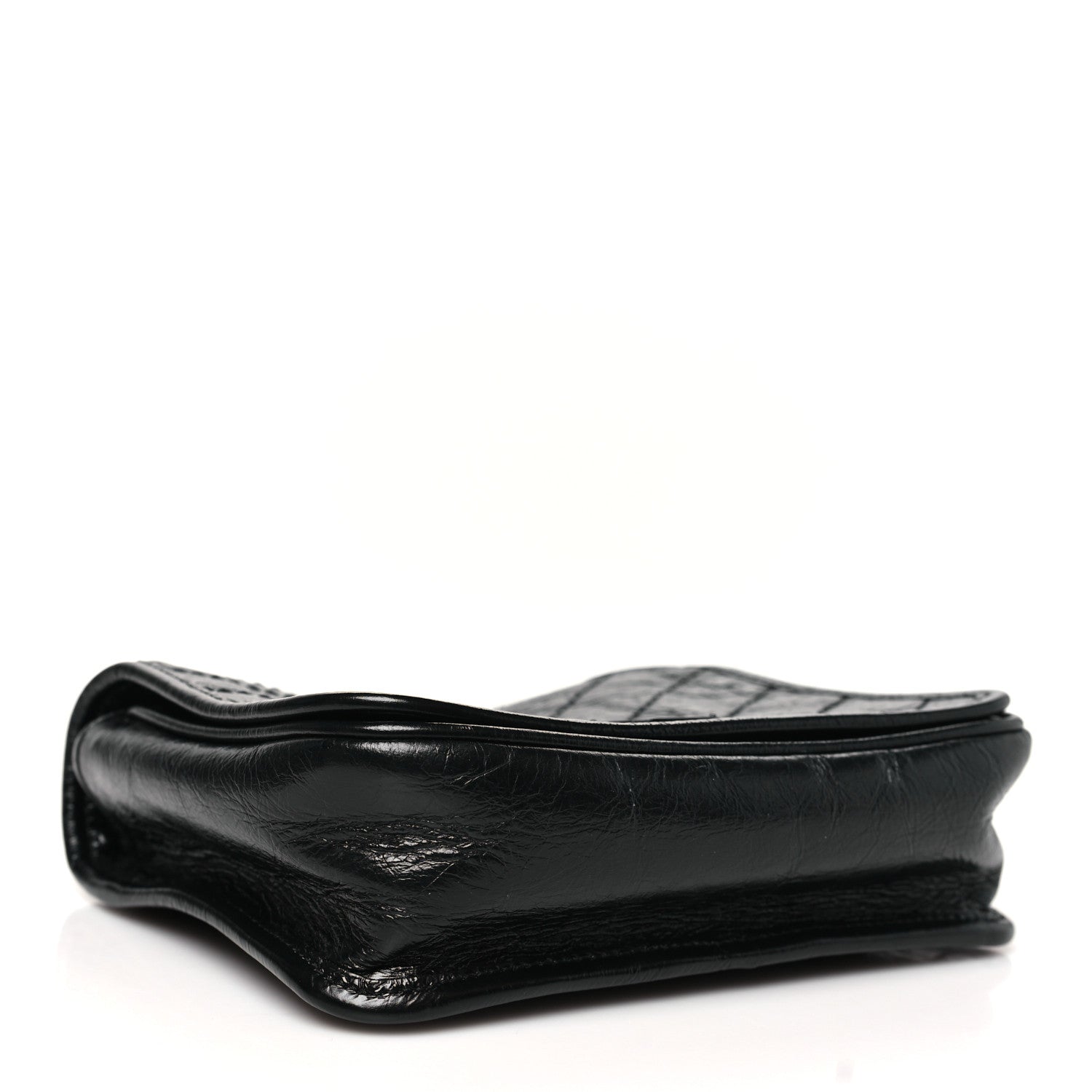 Saint Laurent Crinkled Calfskin Matelasse Monogram Niki Chain Wallet Black 4 of 11