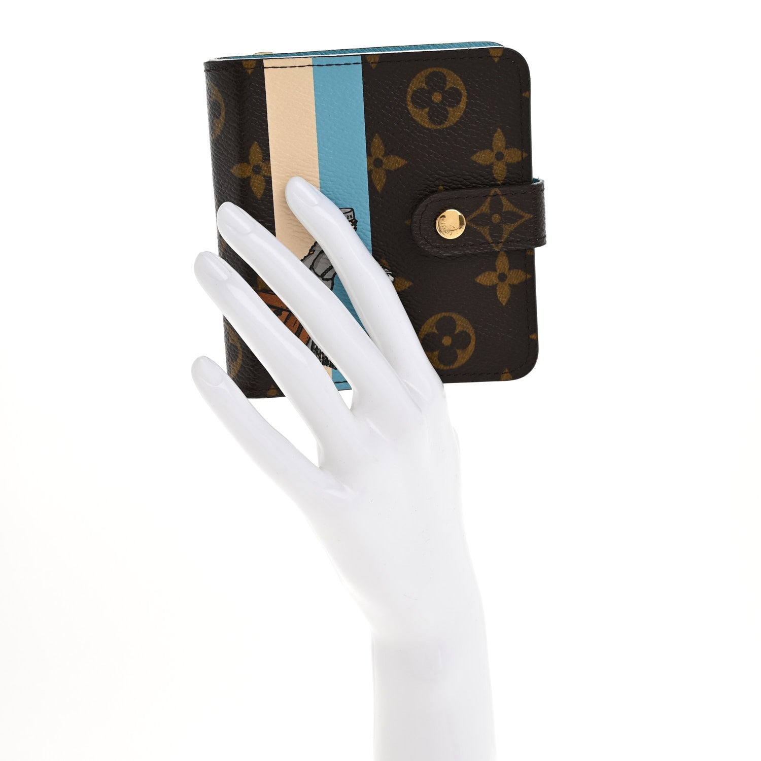 Louis Vuitton Monogram Groom Compact Zip Wallet Blue 2 of 14