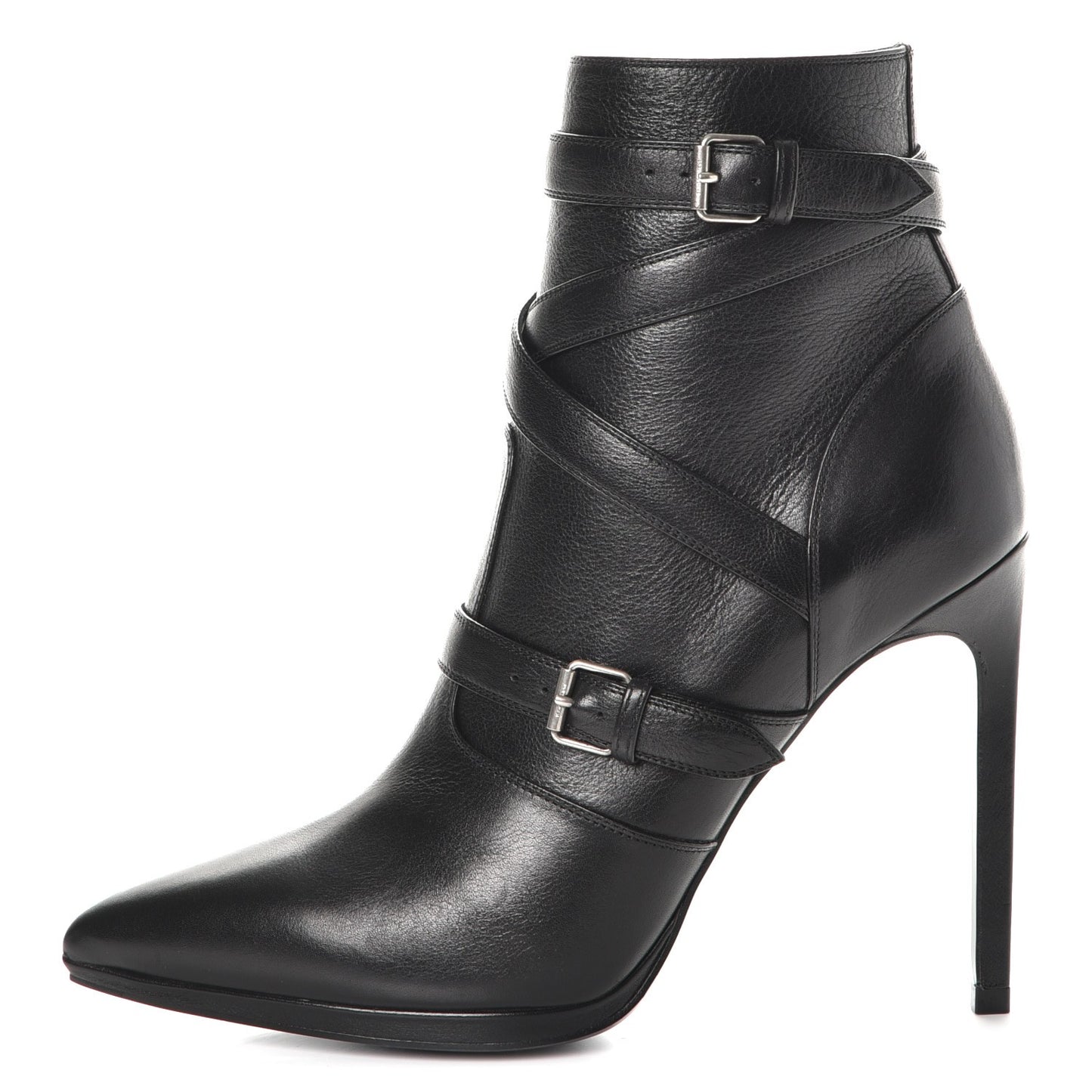 Calfskin Paris Plat 105 Ankle Boots 36.5 Black