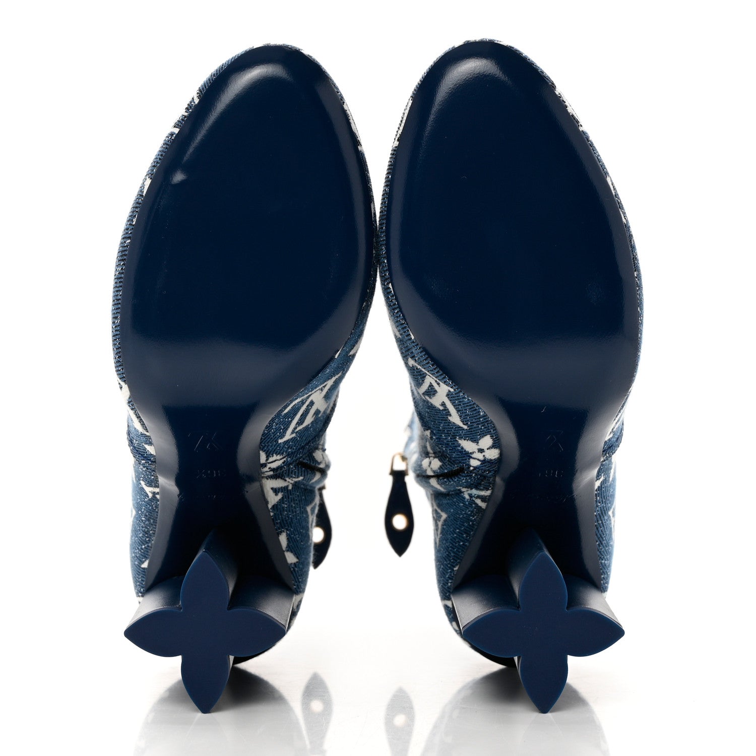 Louis Vuitton Denim Monogram Silhouette Ankle Boots 36.5 Navy Blue 5 of 9