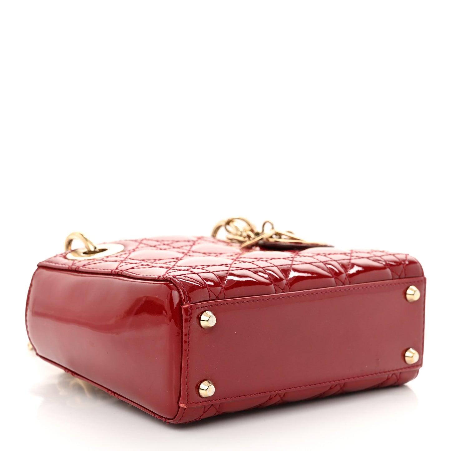 Patent Cannage Mini Lady Dior Red