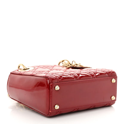 Christian Dior Patent Cannage Mini Lady Dior Red 4 of 10