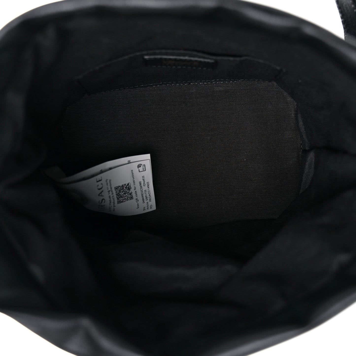 Nappa Quilted Medusa Bucket Bag Black