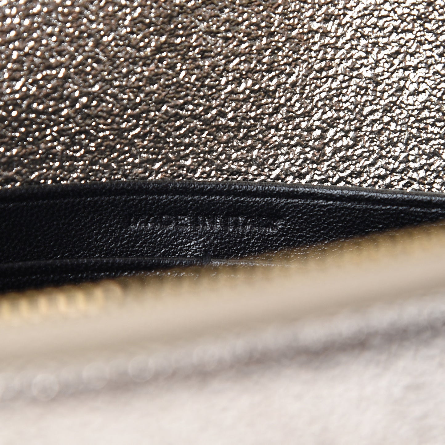 Metallic Calfskin Classic Monogram Kate Tassel Chain Wallet Platine