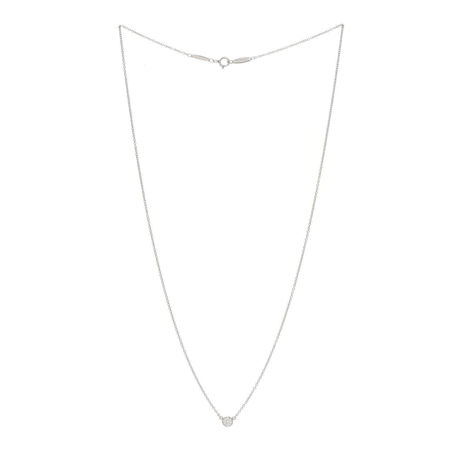 Tiffany Platinum Diamond .19ct Elsa Peretti Diamonds by the Yard Pendant Necklace 3 of 7
