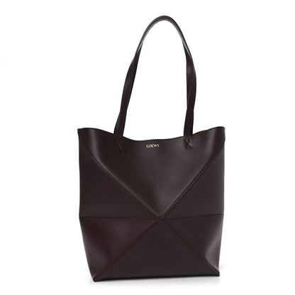 Loewe Shiny Calfskin Medium Puzzle Fold Tote Dark Burgundy 1 of 9