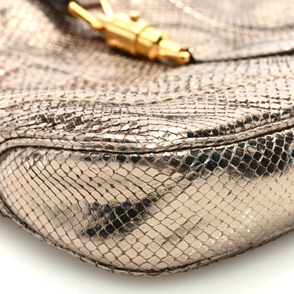 Gucci Metallic Snakeskin Large New Jackie Shoulder Bag Gold 6 of 7