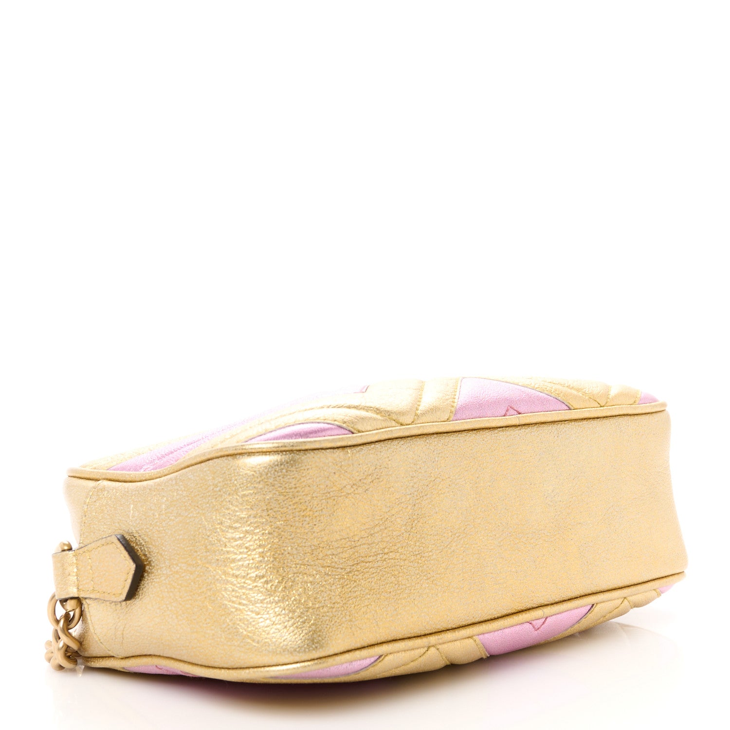 Gucci Metallic Nappa Matelasse Heart Small GG Marmont Chain Shoulder Bag Oro Vecchio Rosa 4 of 12