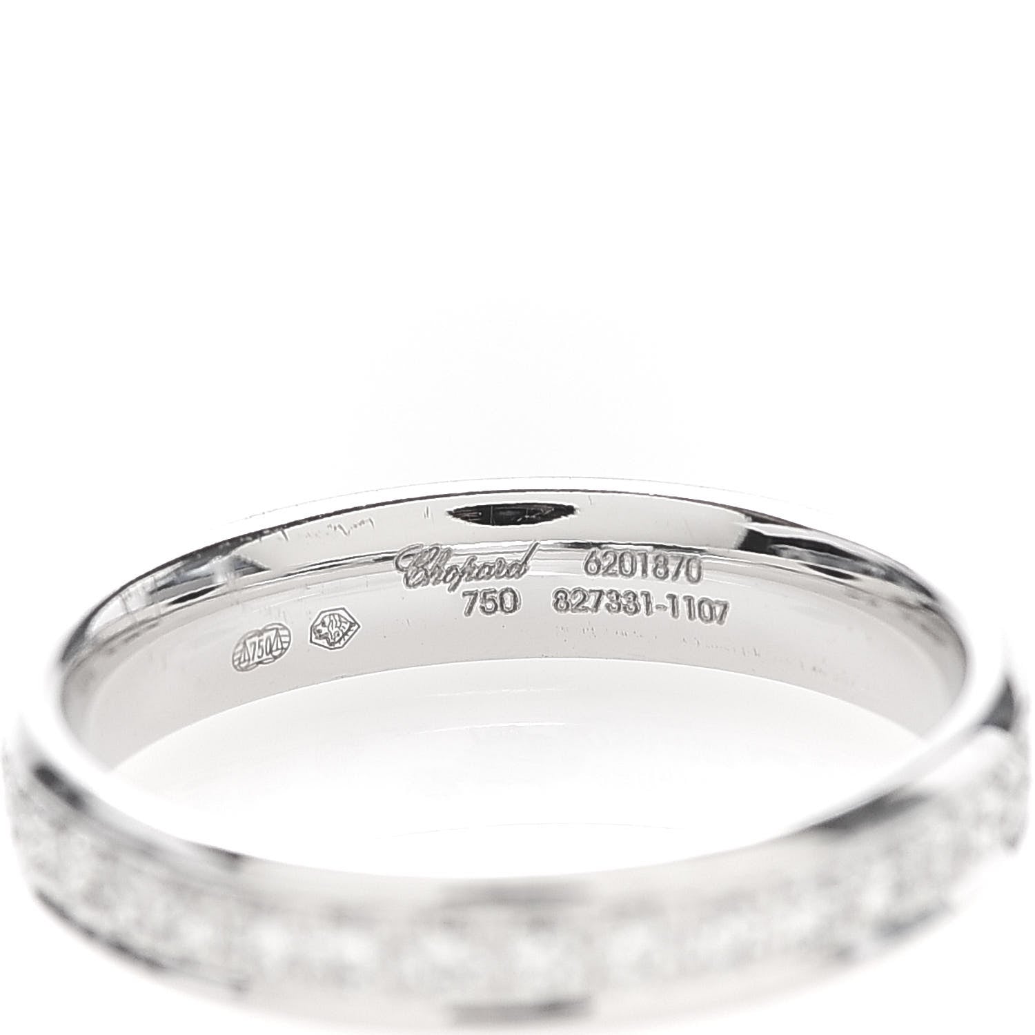 Chopard 18K White Gold Diamond .51ct 3.5mm Wedding Band Ring 50 5.25 5 of 6