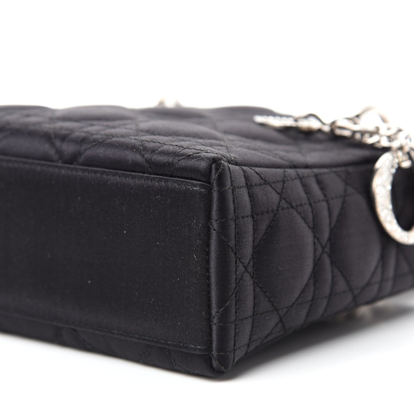 Satin Swarovski Crystal Cannage Mini Lady Dior Black