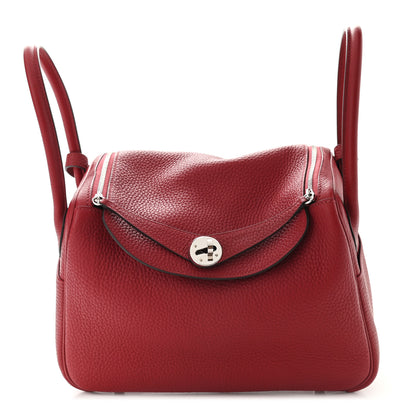 Hermes Taurillon Clemence Lindy 26 Rouge Grenat 1 of 9