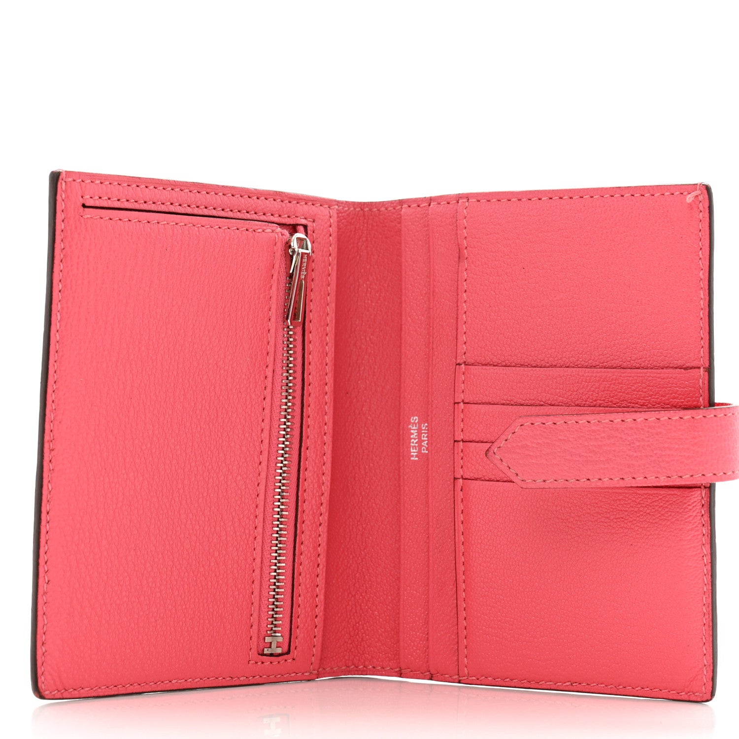 Hermes Chevre Mysore Bearn Compact Wallet Rose Lipstick 5 of 11