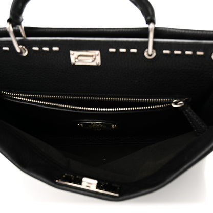 Fendi Cuoio Romano Selleria Studded Large Peekaboo Iconic Fit Satchel Black 5 of 10