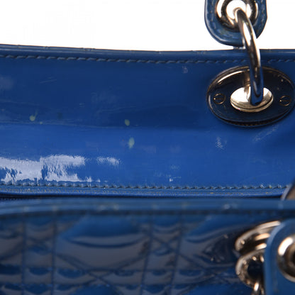 Christian Dior Patent Cannage Large Lady Dior Blue 3 of 13
