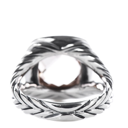 David Yurman Sterling Silver 18K Rose Gold Diamond Morganite 11mm Albion Ring 54 6.75 4 of 6