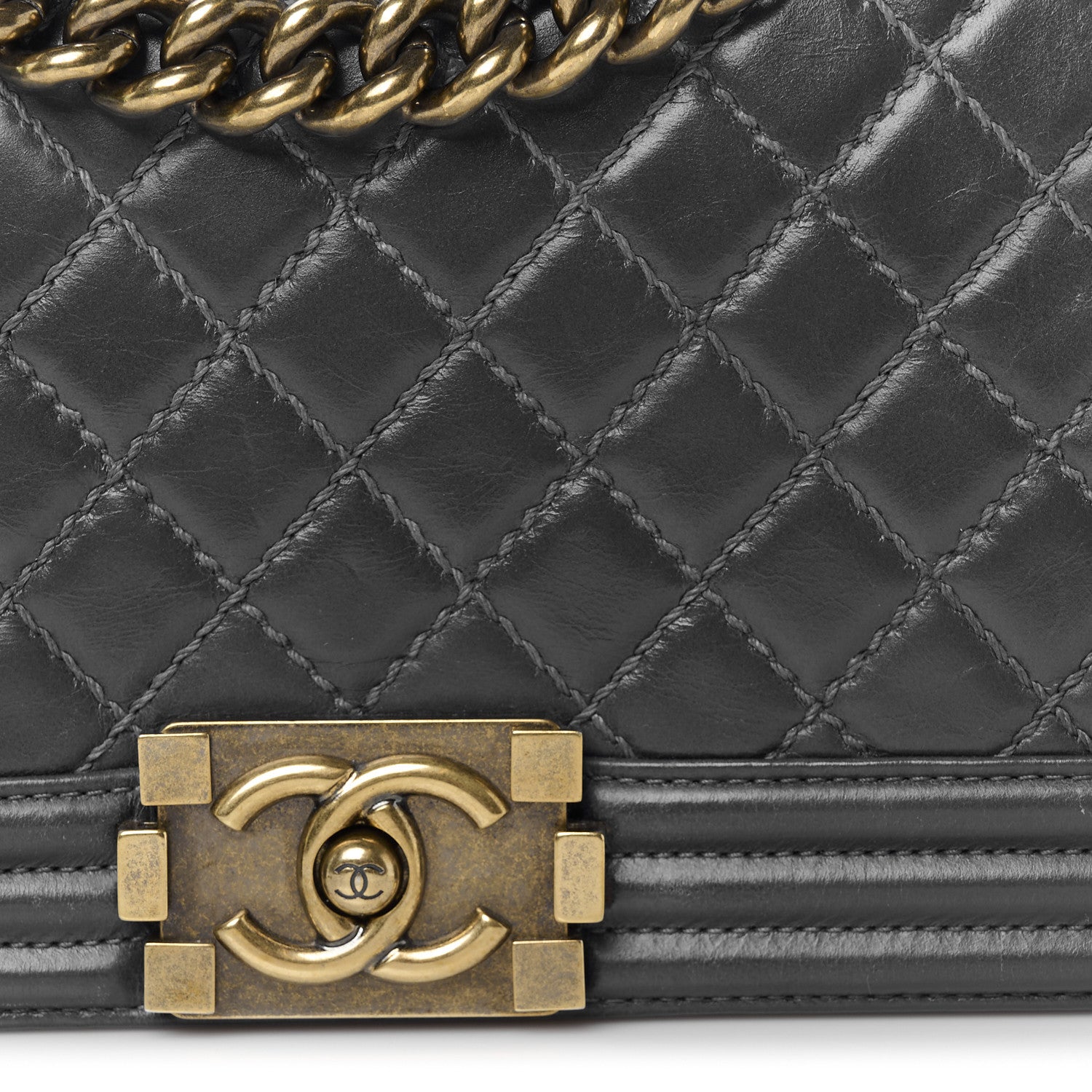 Chanel Aged Calfskin Quilted Medium Boy Flap Blue 7 of 9