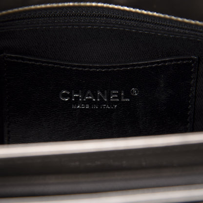 Chanel Metallic Patent Quilted Medium Just Mademoiselle Bowling Bag Silver Degrade 8 of 12