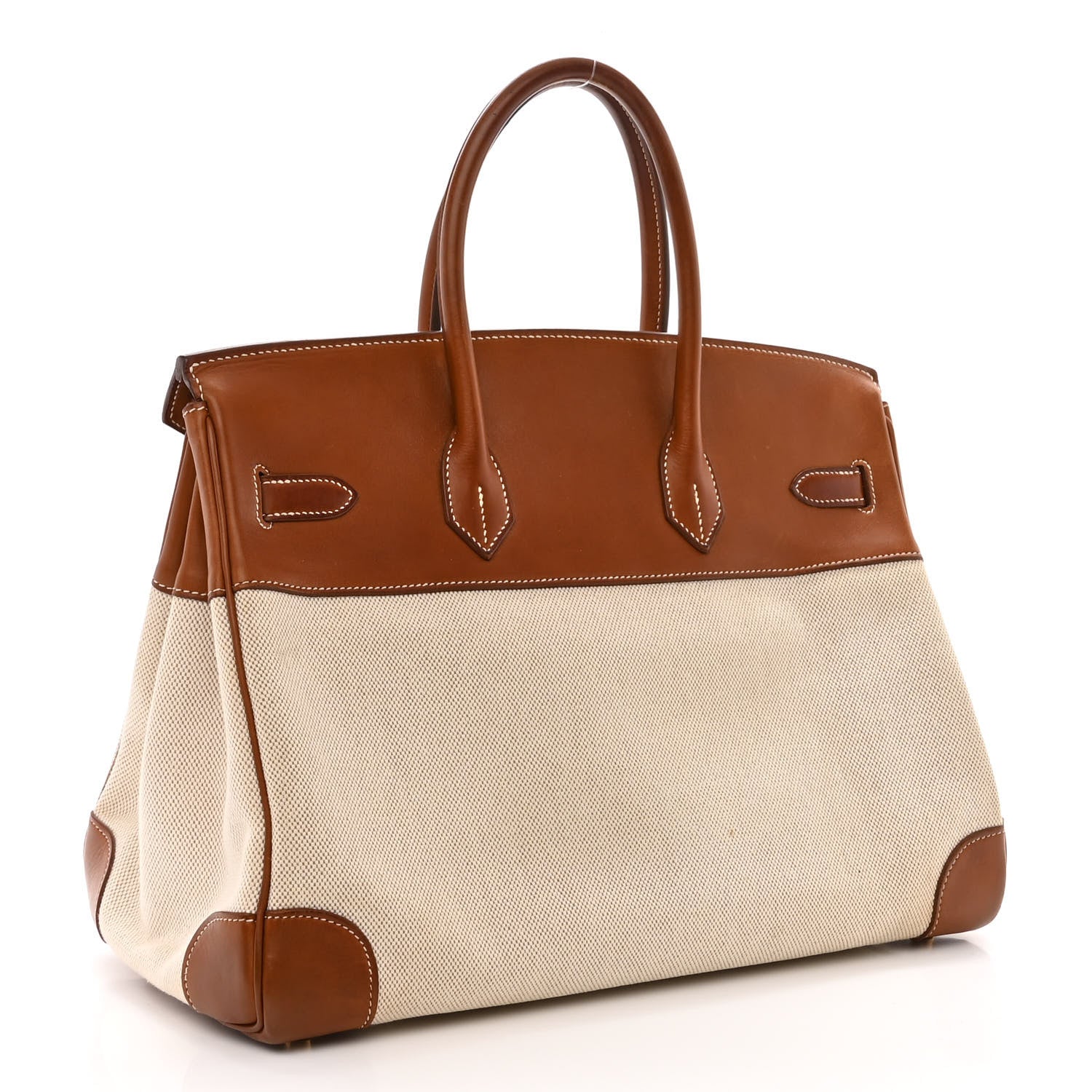 Hermes Toile Barenia Birkin 35 Fauve 3 of 24