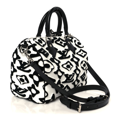 Louis Vuitton X UF Tufted Monogram Speedy Bandouliere 25 White Black 3 of 13