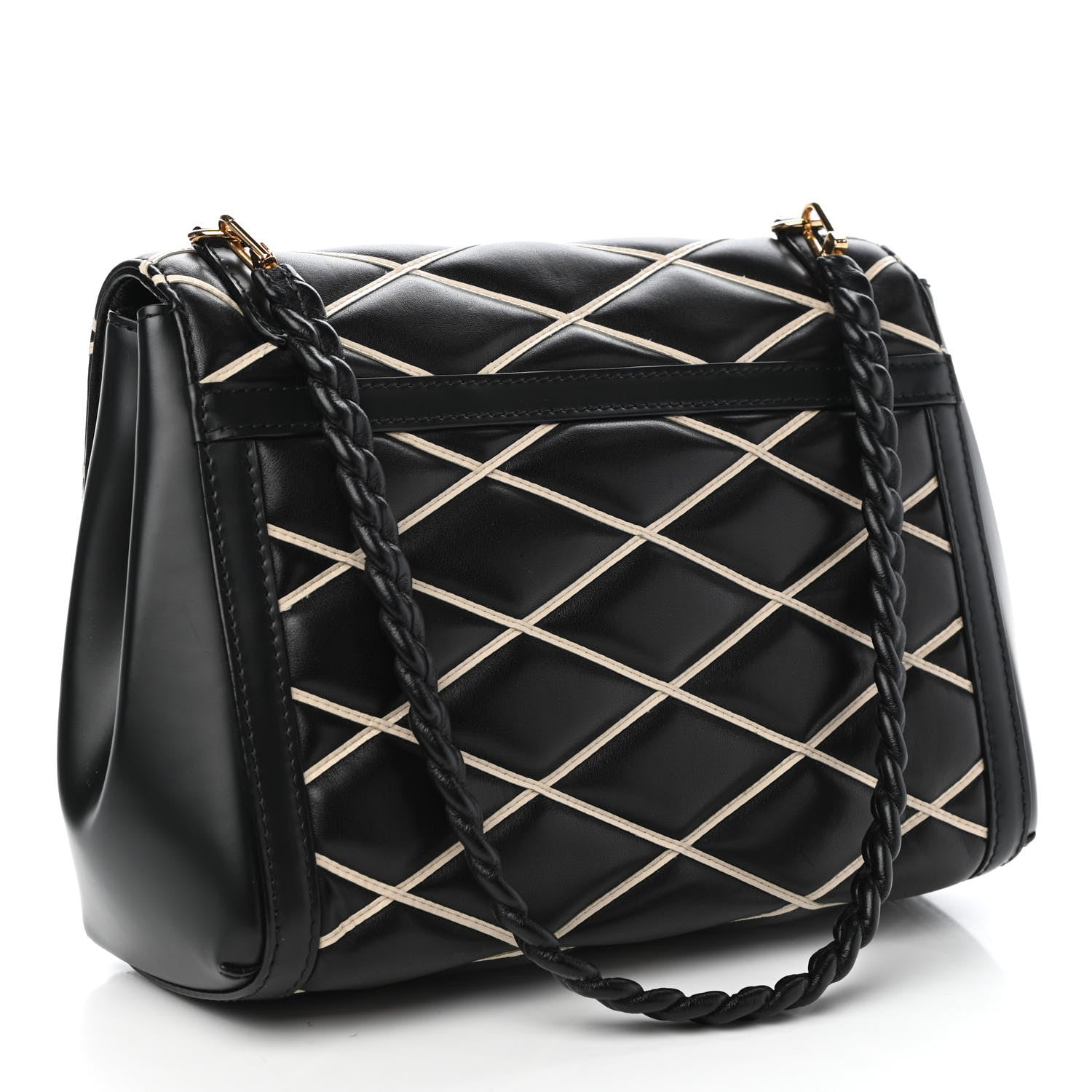 Louis Vuitton Lambskin Malletage Pochette Flap Black 3 of 9