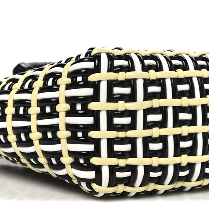 Balenciaga Varnished Faux Calfskin XS Bistro Basket Pale Yellow Black White 9 of 10