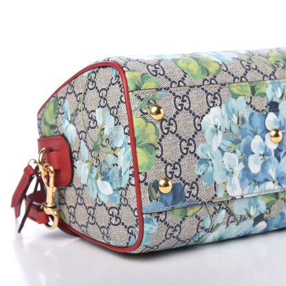 Gucci GG Supreme Monogram Blooms Small Boston Beige Blue Navy Hibiscus Red 8 of 9