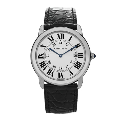 Cartier Stainless Steel Alligator 36mm Ronde Solo Quartz Watch 1 of 4