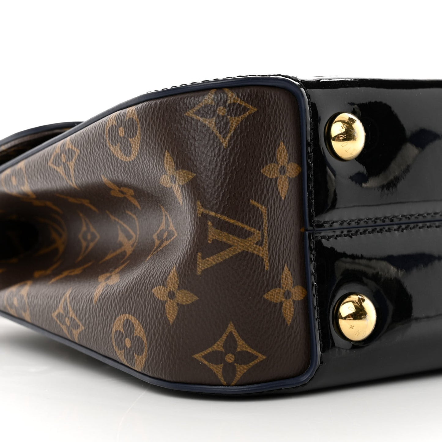 Patent Calfskin Monogram Cherrywood PM Black